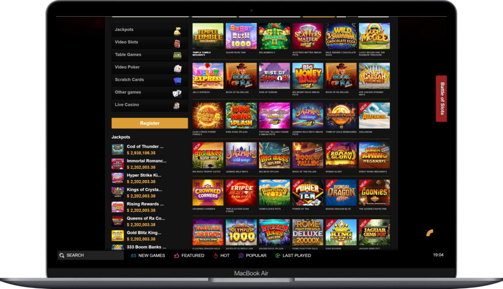 Videoslots layout also matters